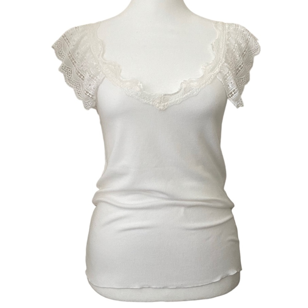 Zara Rib Fitted Lace Blouse